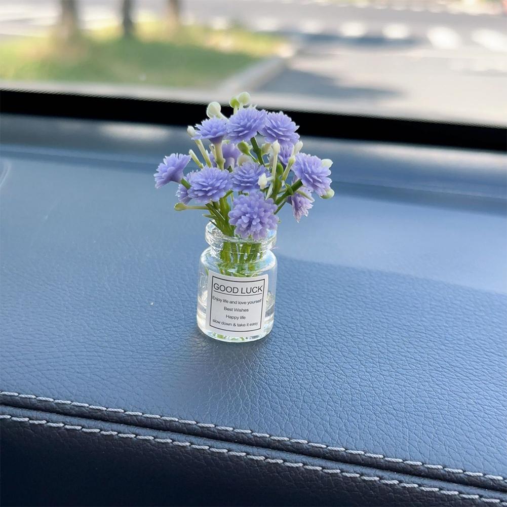 Мини-украшения для автомобиля, ваза Babysbreath Jasmine, стеклянная ваза, микропейзаж, кролик, консоль для украшения салона автомобиля