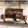 Yousheng 2Pcs Desktop Speaker Stands Speaker Riser Strong Load-bearing Adjustable Cantilevered Speaker Stands with Vibration Absorption Pad
