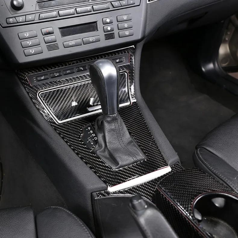 For BMW X3 E83 2006-2010 Carbon Fiber Protection Car Central Control Gear Panel Cover Trim Sticker Car Interior Accessories