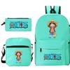 New Animation One Piece Printed Backpack for Primary and Secondary School Students Large Capacity School Bag Combination Three-piece Set
