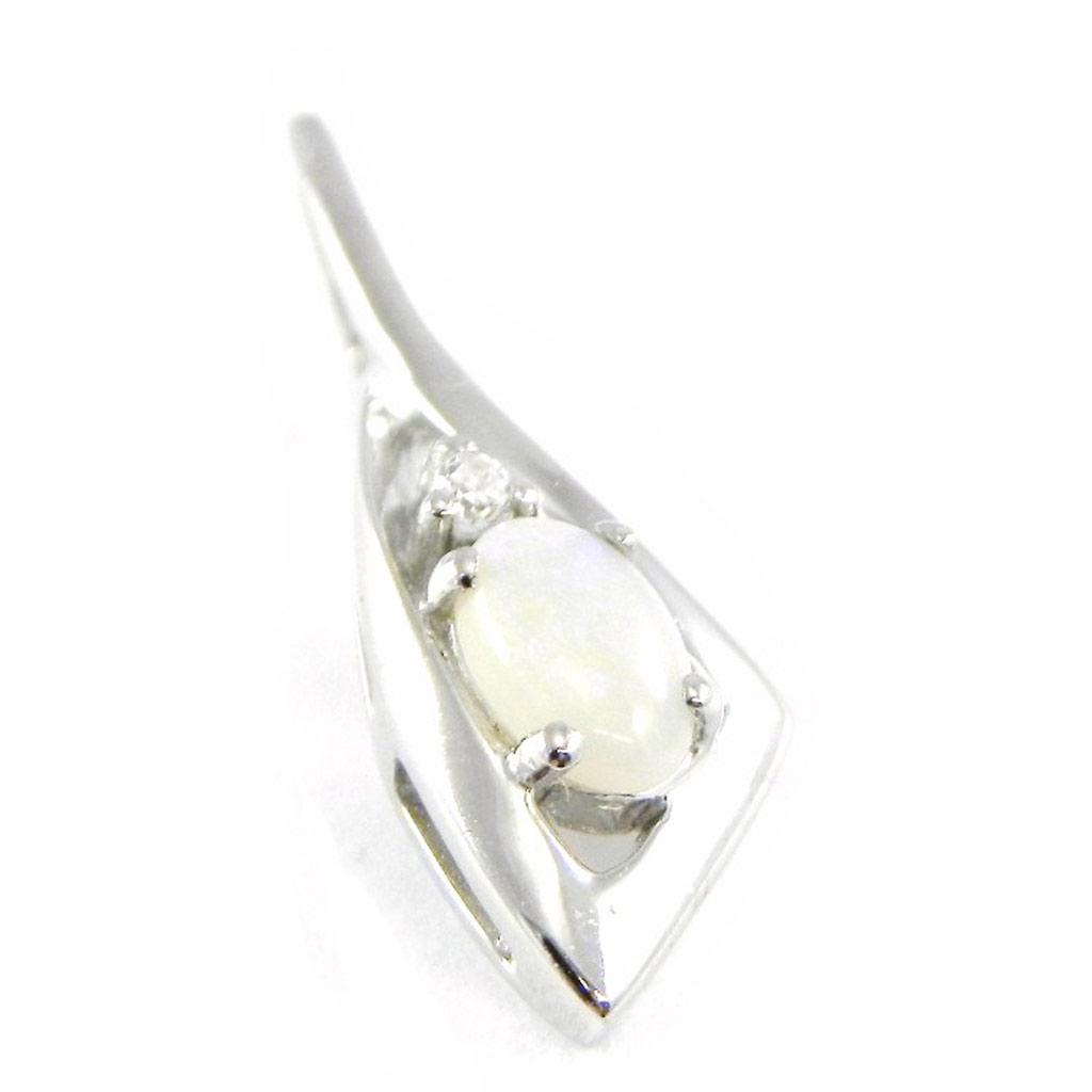 Les Trésors De Lily [E8671] - Handmade Silver Pendant 'Opal Goddess' Silver-white (rhodium-plated) - 20x8 Mm