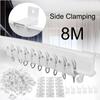 8M Flexible Ceiling Bendable Curtain Rail Cuttable Track Side Clamping For Curved Straight Windows Accessories