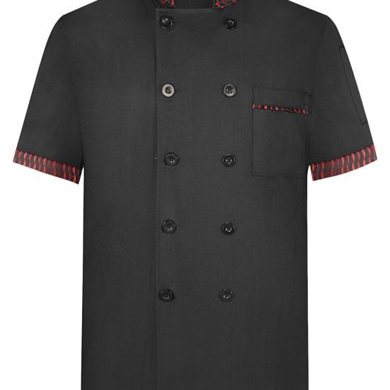 Летняя униформа шеф-повара, двубортная, с короткими рукавами, унисекс, воротник-стойка, мягкий дышащий, устойчивый к пятнам, свободный топ для повара, кухни, пекарни, столовой, официанта
