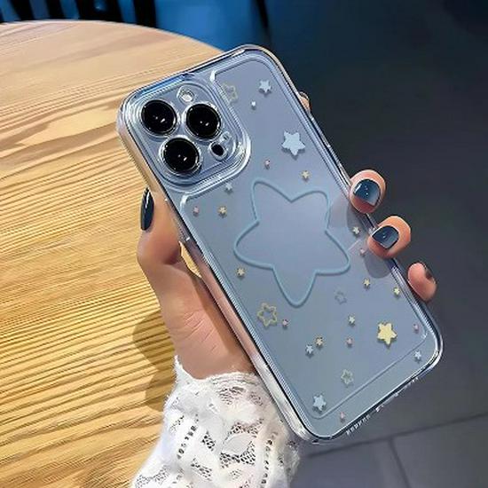 Прозрачный космический чехол со звездным дизайном для Apple iPhone 17 Pro Max - Ударопрочный чехол