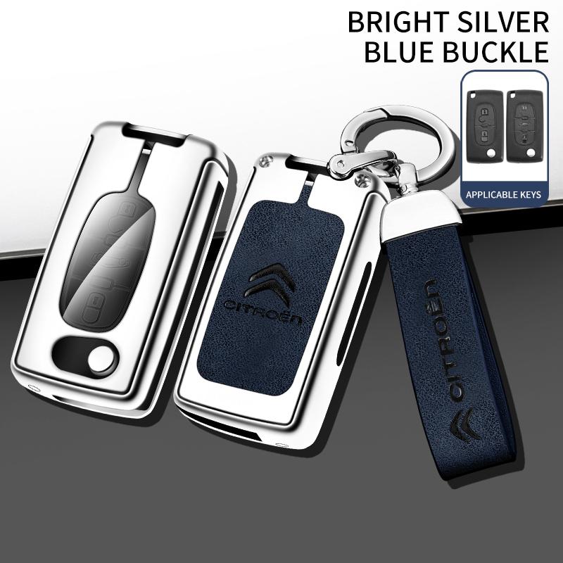Zinc Alloy Leather Car Flip Remote Key Case Cover Protector Shell Fob durable For Citroen Xsara Picasso C5 C6 C8 Accessories alz123