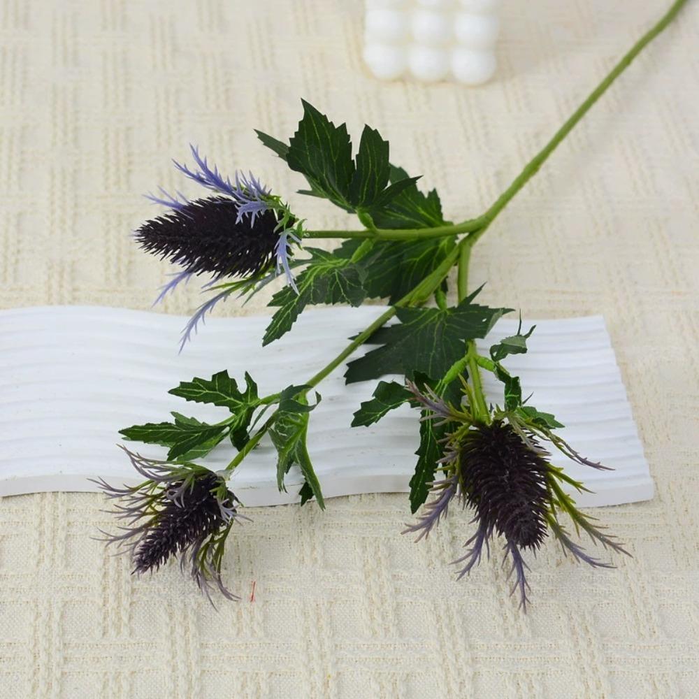 Искусственные цветы Искусственный чертополох Куст Эринго Поддельный Синеголовник Вонючий Имитация Морского Падуба для Свадебного Букета Центральный Элемент Домашнего Декора