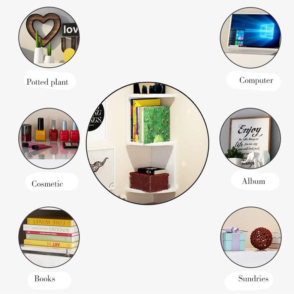 Настенный угловой стеллаж для хранения вещей, классический угловой настенный стеллаж, 5 слоев, полукруглые перегородки для украшения книжной полки