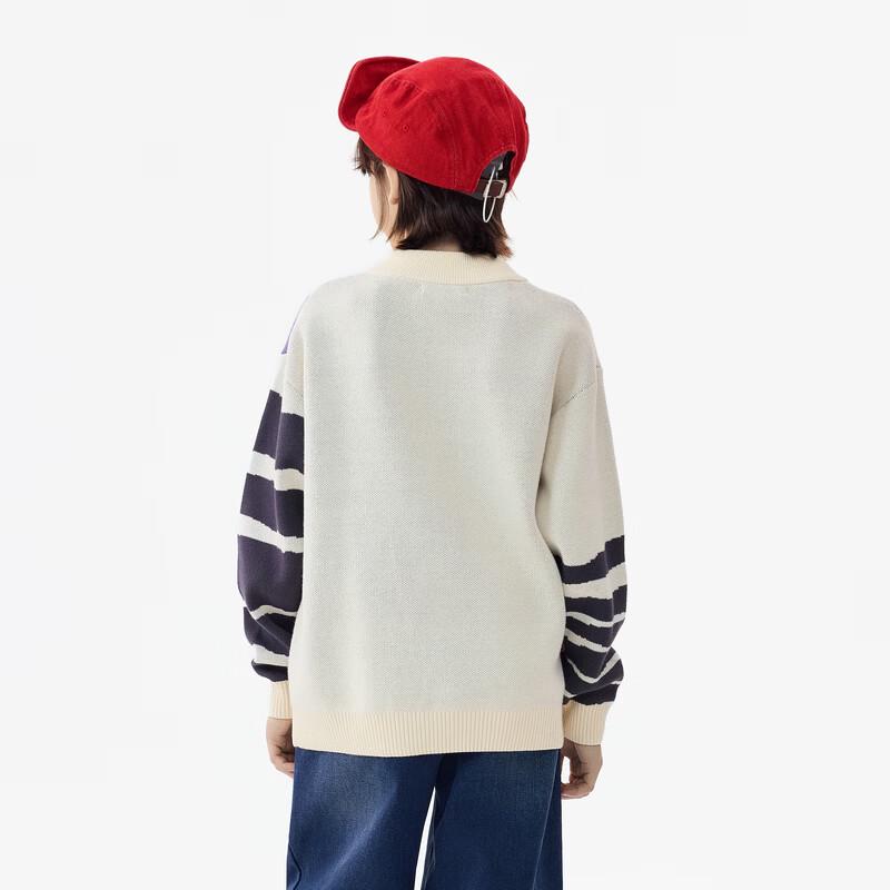 MQD Boys' Cotton Mock Neck Monster Pattern Knit Sweater
