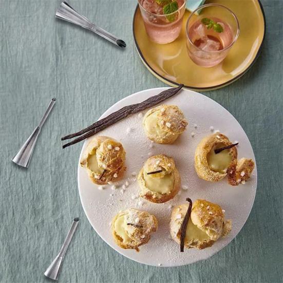 Набор кондитерских насадок из нержавеющей стали Легкие инструменты для украшения выпечки и глазури с 3 длинными насадками для эклеров Набор для украшения эклеров