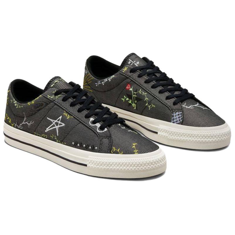 Converse Кроссовки One Star Pro Low с вышивкой в ковбойском стиле, унисекс, черные, мульти, Egret A03666C