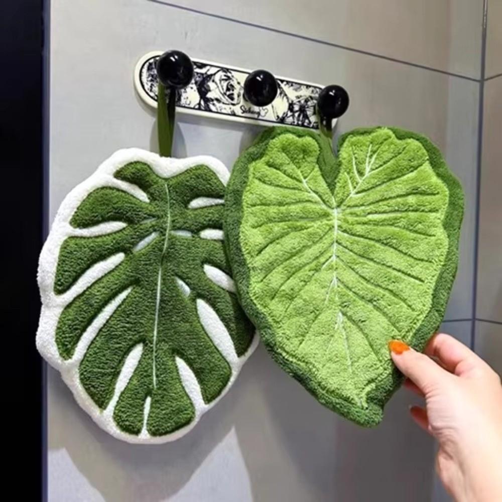 Мультяшный Лист Кухонное Полотенце Коралловый Бархат Тряпка для Уборки Высококачественное Полотенце для Рук Кухня
