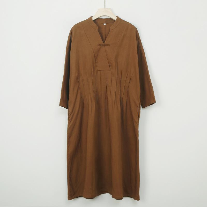 Johnature Женские винтажные платья с длинным рукавом, весенние платья, однотонные, с застежкой на пуговицы, платья А-силуэта