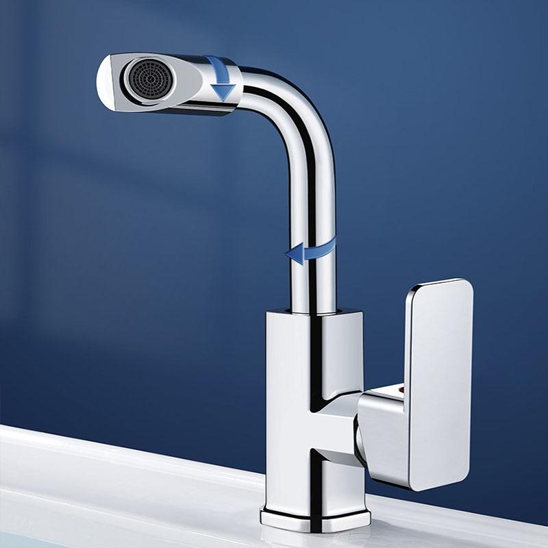 360° Faucet Rotation Bathroom Basin Faucet Brass Hot and Cold Water Mixer Tap with Filter Mouthwash Function