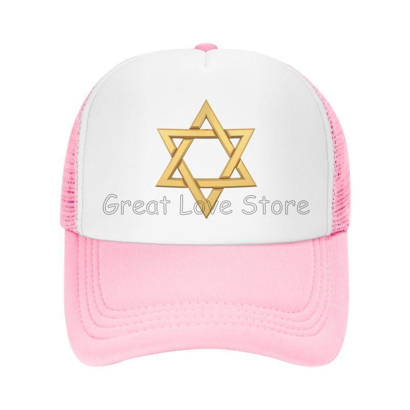 Сетчатые Бейсболки с Принтом Звезда Давида Летняя Мода Дышащие Кепки Snapback Кепки для Защиты от Солнца Регулируемая Кепка Snapback