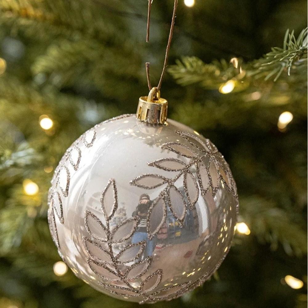 6pcs/set WillowLeaf Design Ball Ornaments Hanging Ball Decoration Christmas Party