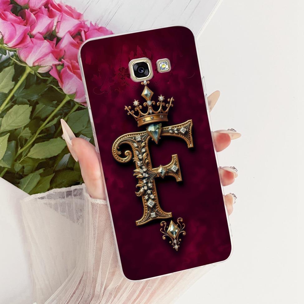 Clear For Samsung A5 2017 A520F A520K Cover For Samsung Galaxy A5 2017 Case Luxury Crown A-Z Letters 2D Flat Pattern Soft Casing