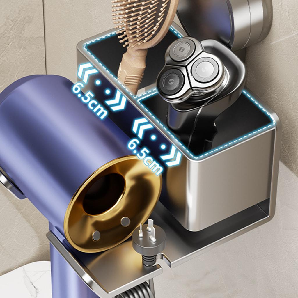 Настенный держатель для фена без сверления, держатель для фена для ванной комнаты, присоска, стойка для хранения фена, долговечный