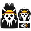 One Piece One Piece Backpack Primary And Secondary School Schoolbag Voyager King Backpack Cartoon Schoolbag Three-Piece Set