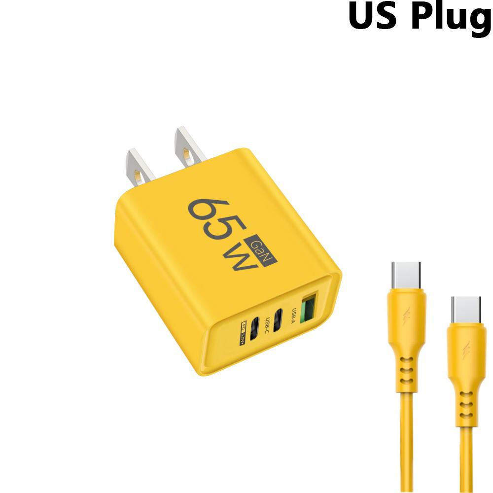 65 Вт 3 порта GaN USB PD зарядное устройство быстрая зарядка тип C мобильный телефон адаптер быстрое зарядное устройство 3.0 для iPhone 15 Samsung Xiaomi