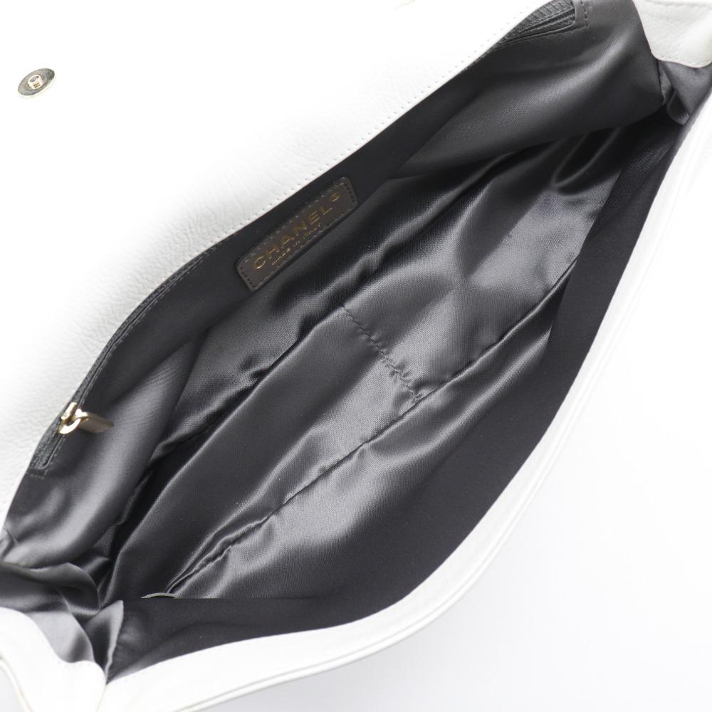 Chanel ChainShoulder Shoulder Bag A46041 COCO Mark Double Chain White Lambskin Women Used