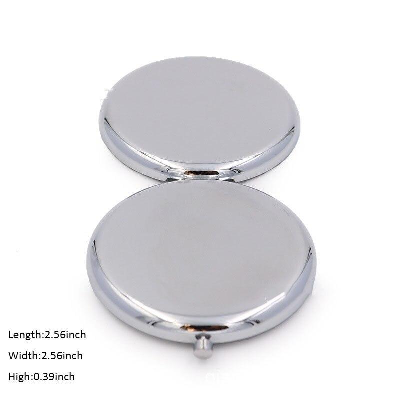 Double-sided Mirror Gold 65mm Flat Folding Portable Metal Makeup Mirror Creative Gifts