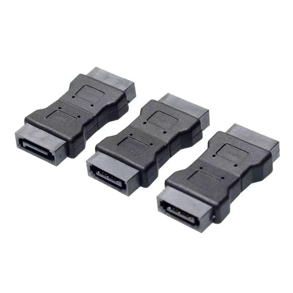 7Pin SATA Male to Male Converter for Computer PC Data Converter Plug Adapter Straight Angle 7P Serial ATA Jack Connector Coupler