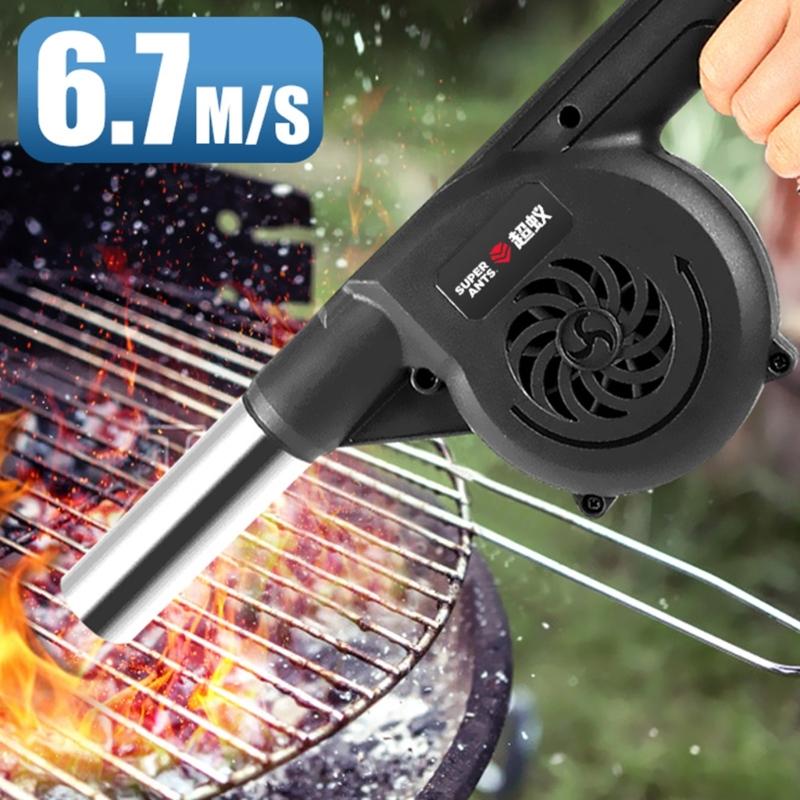 Handheld BBQ Fan Air Blower Large Air Flow Rechargeable BBQ Fan Variable Speed Controller Picnic Barbecue Tools