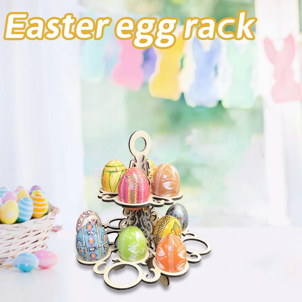 Подставка для пасхальных яиц, деревянная полая креативная многоярусная стойка для домашнего декора и использования на вечеринках