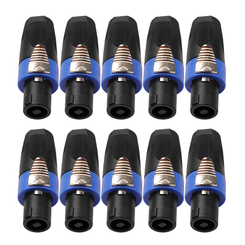 10Pcs Professional 4Pole Audio Speaker Audio Cable Plugs Twist Lock Connector for Neutrik Speakon NL4FC 4pin Audio Speaker Plugs