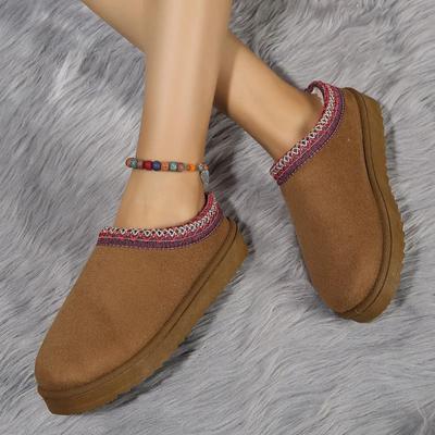 Зимние тапочки Plus Velvet Half Slippers Women Snow Boots Warm shoes women Slip-on shoes woman Home Cotton Slippers botas zapatos mujer