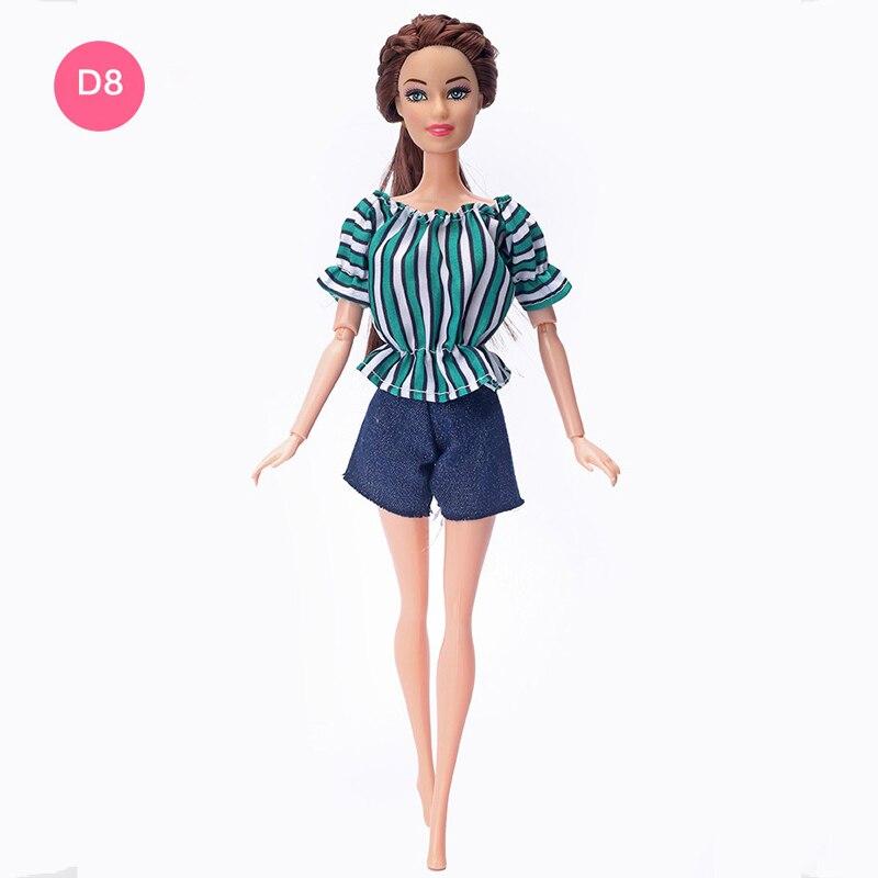 1 комплект кукольной одежды, рубашка без рукавов, топы, шорты, джинсы, брюки для Барби, модная одежда для кукол для кукольного домика Барби, игрушки «сделай сам»