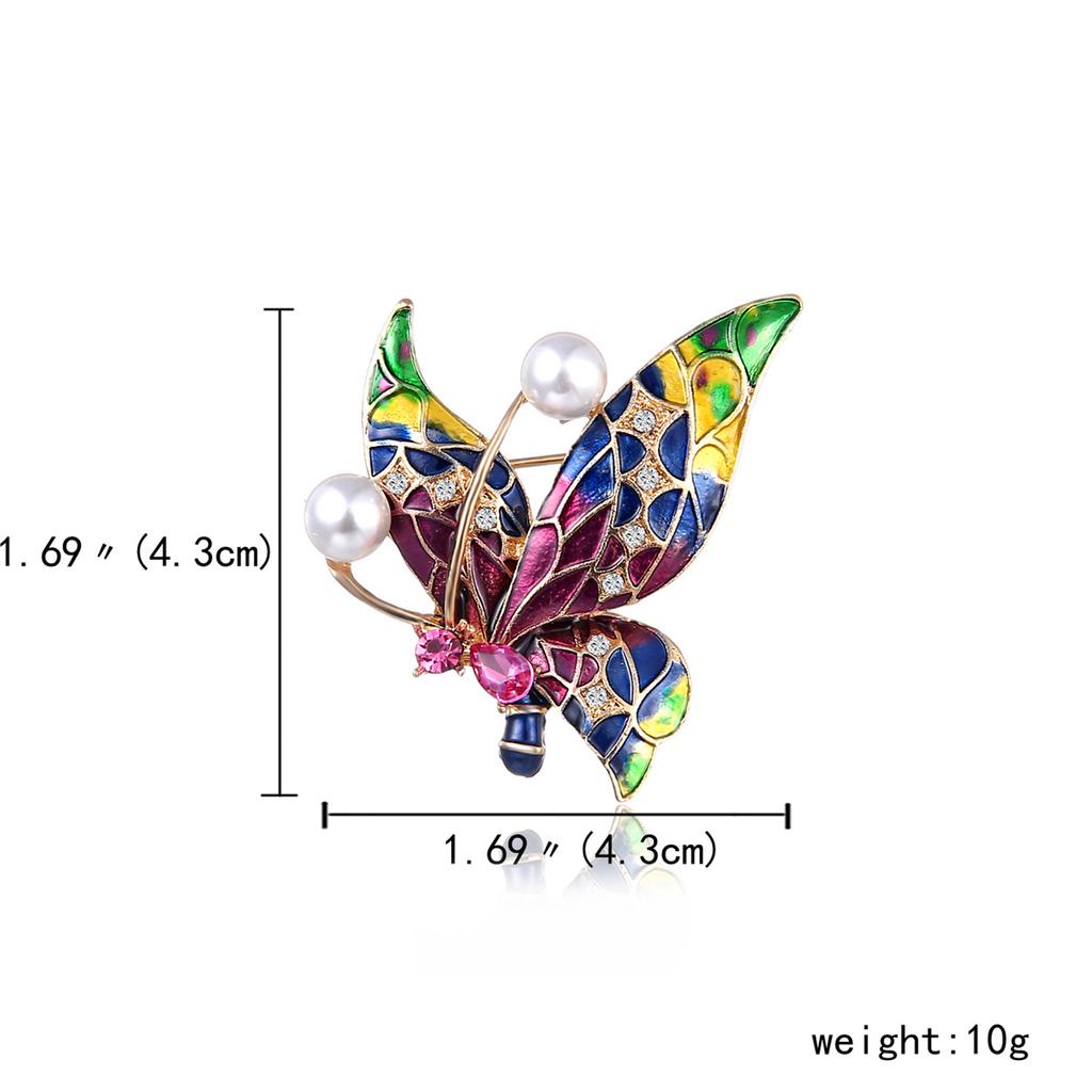 Rinhoo Shining Full Rhinestone Butterfly Brooch For Women Elegant Crystal Insect Collar Lapel Pins Animal Corsage Party Jewelry