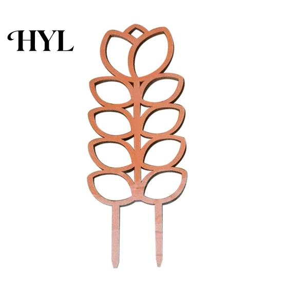 Easy Install Plant Stand Wood Bracket Leaf Shape Trellis Vine Healthy Growth Support Installation Multifunctional Holder