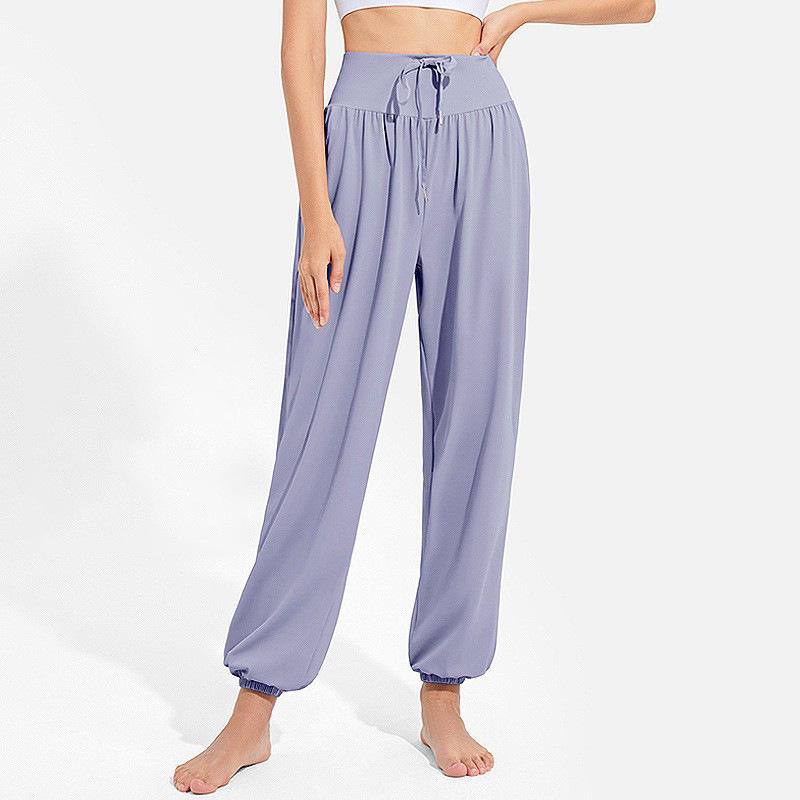 Женские летние быстросохнущие спортивные штаны для йоги и бега с широкими штанинами и расклешенным кроем