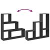 Room Divider Bookshelf 3 Tier Black 123 x 29 x 123 cm