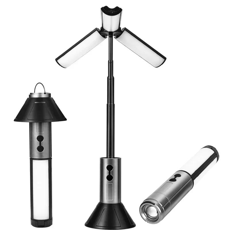 Portable Rechargeable Camping Lantern-Telescoping Dual Color Light with 2600/3000mAh Battery for Outdoor Tent Hanging Lighting