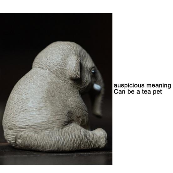 Purple-clay Elephant Tea Pet Adorable Handmade Animate Figurine Kung Fu Tea Ornament Home Office Tea Table Decoration