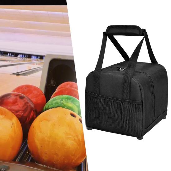 Bowling Ball Bag Portable Single Ball Tote Bag with Padded Ball Holder And Mesh Pocket Small Bowling Ball Case for Men Gifts