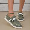 Модные простые джинсовые туфли на плоской подошве для женщин 2024 года в европейском и американском стиле, легкие удобные парусиновые туфли для прогулок на открытом воздухе, повседневная обувь