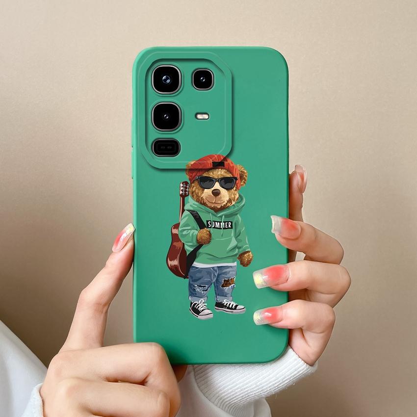 Для Infinix Note 50 Pro Plus 50S 50X 4G 5G Чехол для телефона Милый узор панды в соломенной шляпе Жидкий силикон Премиум Противоударный корпус Для бампера Infinix