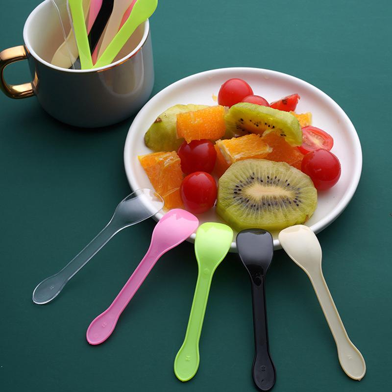 100 шт. Мини пластиковые ложки столовые приборы ложки для желе мороженое десерт закуска пластиковая ложка для вечеринок