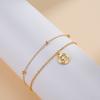 Cazador Barcelona Flower Bracelet Stainless Steel Smile Leaves Bow Tie Planet Charm Double Layer Beads Chain for Women Jewelry