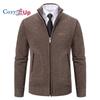 Cozy Up Мужские куртки-бомберы, зимняя мужская мода, свободный кардиган, теплая куртка с капюшоном и лацканами, свитер, водонепроницаемый для мужчин