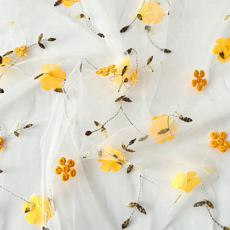 1 шт. Цветочная вышитая тюль ткань скатерти цветочные сетчатые шторы подарочная упаковка сетка пряжа цветы магазин 130x50 см