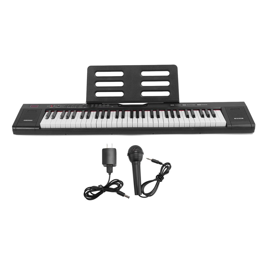 Цифровая клавиатура пианино 61 клавиша Богатые тембры и ритмы Портативное освещение Электронная клавиатура пианино