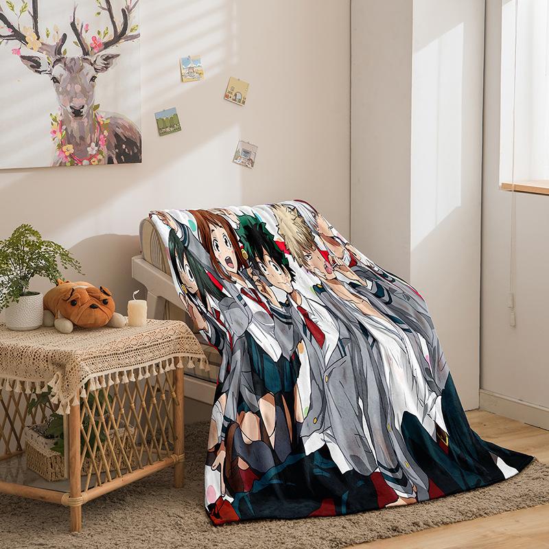 Мультяшная серия Геройская академия Двустороннее фланелевое одеяло с 3D цифровой печатью