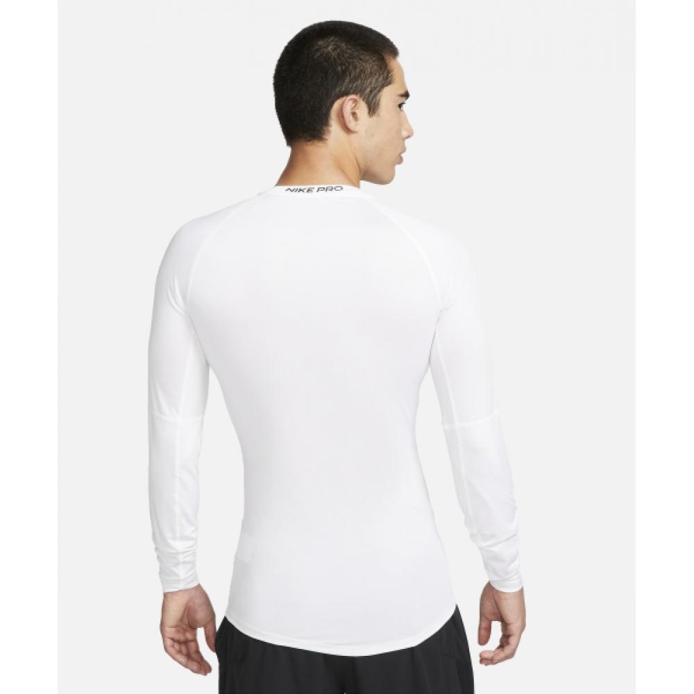 Nike Pro Dry Fit Tight с длинным рукавом Фитнес-топ M Белый Черный Fb7920 100