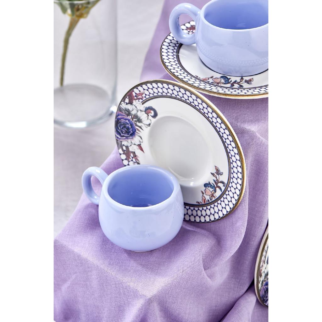 Набор кофейных чашек Polka Dot Lux из 12 предметов на 6 человек, набор белых чашек для турецкого кофе