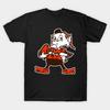 Мужская черная футболка с принтом Cleveland Browns Brownie The Elf Логотип Печать на бумаге для трансфера без вырезания Хлопковая футболка