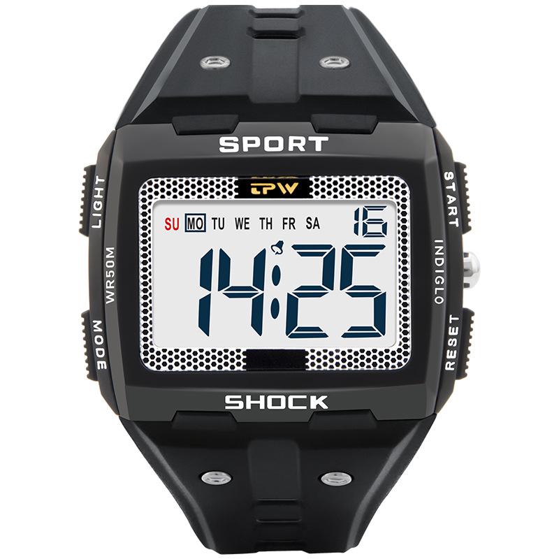Digital Watch, Outdoor Sport Watch, 50M Waterproof Swimming Wristwatch, LED Men Watch